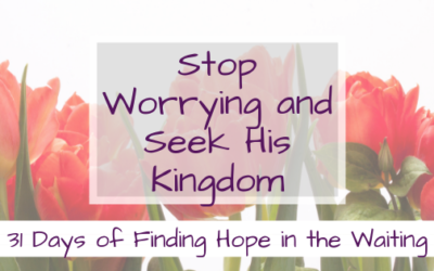Stop Worrying and Seek His Kingdom {31 Days of Finding Hope in the Waiting}